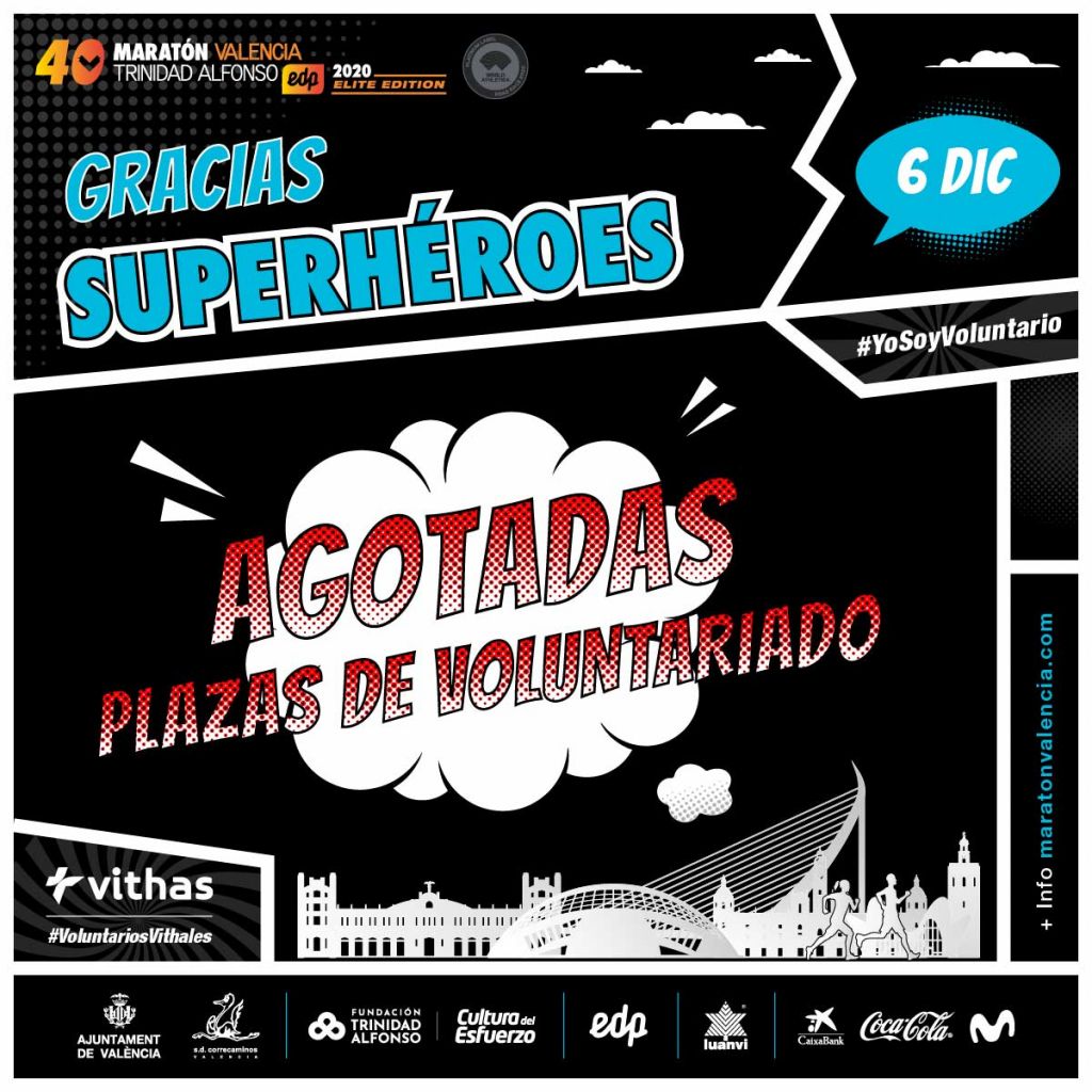 El voluntariado del Maratón Valencia agota las 500 plazas para atender la Elite Edition
